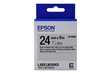 Epson LK-6SBE Gümüş Üzeri Siyah 24mm 9Metre Etiket