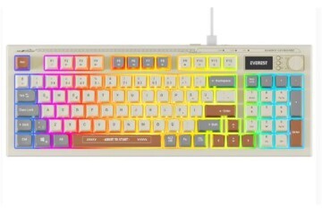Everest KB-79 SILENT PRO Gri-Gri Mavi-Kahve SESSİZ RGB Q Membrane Oyuncu Klavyesi