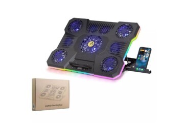 Hadron Dcxa21 Notebook Soğutucu 9-Fan + Telefon Standı 14-18 RGB Siyah