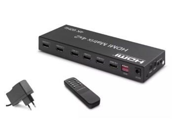 Hadron Hdx1334 Hdmi Switch & Splitter 4-In 2-Out Matrix Siyah 4K HDMI Girişi: 4 HDMI Çıkışı: 2