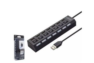 Hadron Hdx7001 Usb Hub 7-Usb Siyah Anahtarlı