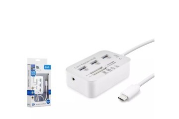 HADRON HDX7029 TYPE-C HUB COMBO 3-USB3.0 + MS + SD + M2 + TF 20CM 7IN1 BEYAZ