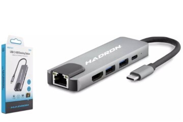 HADRON HDX7831 TYPE-C HDTV COMBO HDMI 4K 30HZ + TYPE-C + 2-USB3.0 + LAN 5IN1 GRİ