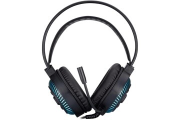 Hp DHE-8001U Mavi LED Aydınlatmalı Mikrofonlu Ses Kontrollü Gaming USB Siyah Başüstü Kulaklık