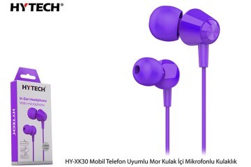 Hytech HY-XK30 Mobil Telefon Uyumlu Mor Kulak İçi Mikrofonlu Kulaklık
