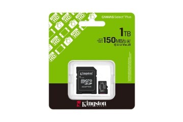Kingston SDCS3-1TB 1TB microSDXC Canvas Select Plus Gen3 150MB-s A1 Card + Adapter Hafıza Kartı
