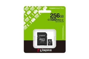 Kingston SDCS3-256GB 256GB microSDXC Canvas Select Plus Gen3 150MB-s A1 Card + Adapter Hafıza Kartı