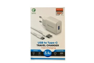 Megatech CC-03 (MT-Ct34 )3.4A Type-C Usb Kablo+ Ev Şarj Adaptör Hızlı Şarj