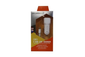 Megatech T05 2Usb 3.4A Beyaz Araç Çakmaklık Şarj Cihazı