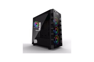 PowerBoost X59RGB-650W 80+ USB 3.0 Tempered Glass 6 x RGB Fanlı Gaming Kasa (JBST-X59RGB-650)