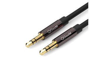 Qgeem QG-AU04BD300 3mt Altın Uçlu Siyah AUX Audio Kablo Erkek-Erkek