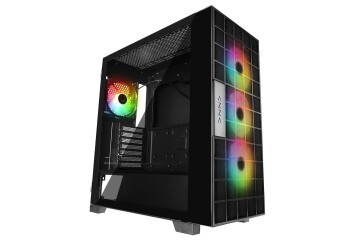 Rampage AZZA V2 Temperli Camlı Siyah 4-12CM ARGB Fan + Type-C ATX Mid-T Gaming Oyuncu Kasası