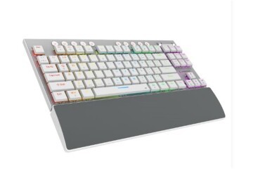 Rampage BERU Beyaz 2.4G + BT Wireless RED SWITCH Mekanik Gaming Oyuncu Klavye Slim  RGB