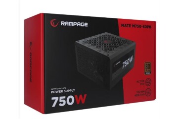 Rampage MATE M750-80PB 750W 12cm Fan Full Modular 80 Plus Bronze Aktif PFC Siyah Power Supply