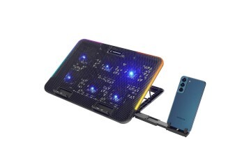 Rampage SIXPOWER R9 6 Fan RGB Işıklı Telefon Tutuculu Notebook Soğutucu