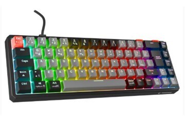 Rampage YORU MINI Gri-Siyah Type-C Bağlantılı OUTEMU Red Swich Q Mekanik Gaming Oyuncu Klavye RGB