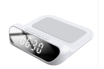 S-link SL-CW18 Beyaz Telefon Uyumlu 15W LCD Ekran Double Alarmli Kablosuz Şarj Cihazı