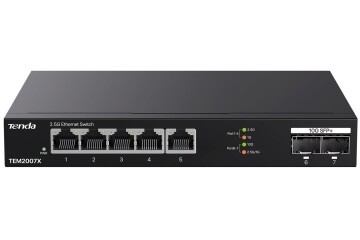 Tenda TEM2007X 2.5Gb Switch 7 Port 5x2.5G Por+2x10Gb SFP+ 50Gbps Yönetilmeyen Nas, Oyun PCsi Switch
