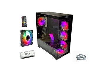 AZTECH AZT101 B 5 x RGB Fan Uzakdan Kumanda Siyah Akvaryum Gamin Kasa Temper Cam , RGB Switch