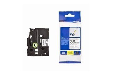 Brother TZE-FX261 36 mm Beyaz Üzerine Siyah Esnek Etiket 8 Metre