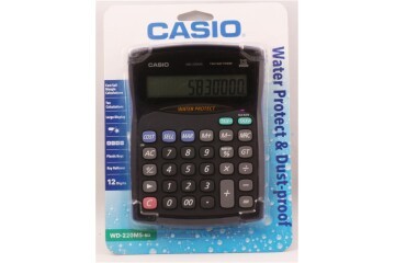 Casio WD-220MS-BU 12 Hane Suya-Toza Dayanıklı Masa Üstü Hesap Makinesi