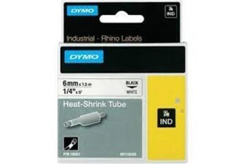 DYMO 18051 RhinoPRO Isıyla Küçülen Serit 6mmx1,5m Beyaz-Siyah