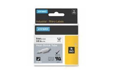 DYMO 18053 RhinoPRO Isıyla Küçülen Şerit 9mmx1,5m Beyaz-Siyah