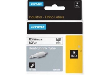 DYMO 18055 RhinoPRO Beyaz-Siyah Isıyla Küçülen Şerit 12 mm x 1,5 mt