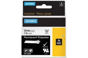 Dymo 18057 RhinoPRO Isıyla Küçülen Şerit19mmx1,5m Beyaz-Siyah