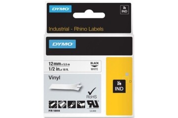 Dymo RhinoPRO Renkli Vinil 12mmx5,5m Sarı-Siyah 18432