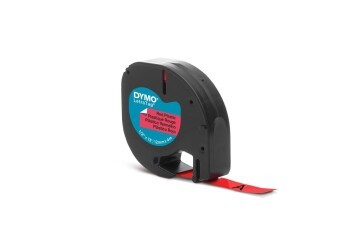 DYMO S0721630 LetraTag Plastik Şerit ( 12 mm X 4 mt ) , Kırmızı (59424) 91203