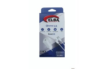 Elba ELB05-PD-25WIOS Beyaz 25W Usb-c Ev Şarj Kafa+1mt Type-c To Lightnıng Kablo PD3.0-QC4.0 Hızlı Ş