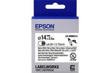 Epson LK-6WBA14 Beyaz Üzeri Siyah Makaron (8-13,7 mm çap) 2,5Metre