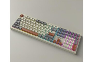 Everest KM-78 Rena Krem-Gri-Kahve Kablosuz 2.4 + BT RGB Aydınlatmalı Sessiz Q  Klavye + Mouse Se