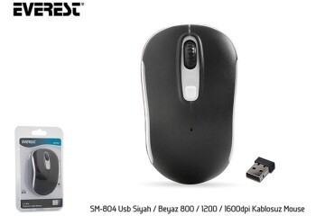 Everest SM-804 Usb Siyah-Beyaz 800-1200-1600dpi Kablosuz Mouse