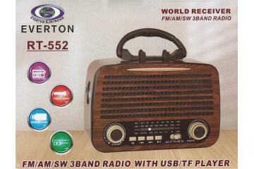 Everton Rt-552  Bluetooth Fm-Usb-Tf-Aux Şarjlı Nostaljik Radyo