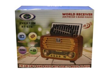 Everton RT-674  Bluetooth-USB-SD-FM Şarjlı,Solarlı  Nostaljik Radyo