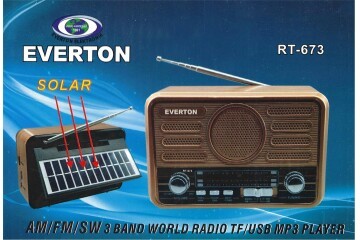 Everton Rt-675  Bluetooth Fm-Usb-Tf-Aux Şarjlı Solar Nostaljik Radyo