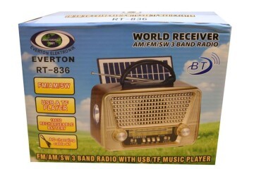 Everton Rt-836  Bluetooth Fm-Usb-Tf-Aux Solarlı Şarjlı Nostaljik Radyo