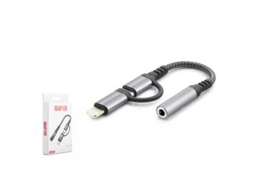 Hadron Gj-026 Type-C + Lightning To 3.5Mm F Kablo Siyah