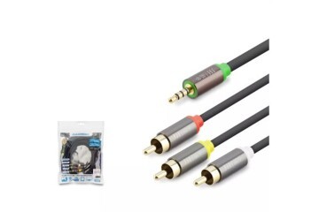 HADRON HDX1066 3.5MM TO 3RCA KABLO 2LINE GOLD 5M SİYAH