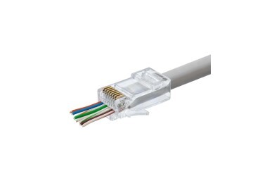 Hadron Hdx5030 100lü Cat6 Konnektör Ez Rj45 Paket Şeffaf Yeni Nesil Delikli