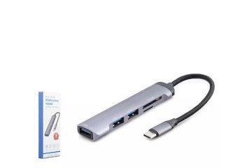 HADRON HDX7039 USB HUB COMBO 5IN1 USB type-c SD + TF CARD GRİ