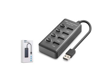 Hadron HDX7048 USB Hub 2.0 480Mbps 4x USB-A 4 Port Switch’li Çoklayıcı Siyah
