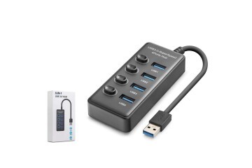Hadron HDX7049 USB Hub 3.0 5Gbps 4x USB-A 4 Port Switch’li Çoklayıcı Siyah