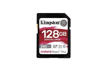 Kingston SDR2V6-128GB Canvas React Plus SDXC UHS-II 280R-100W U3 V60 for Full HD-4K SD Hafıza Kartı