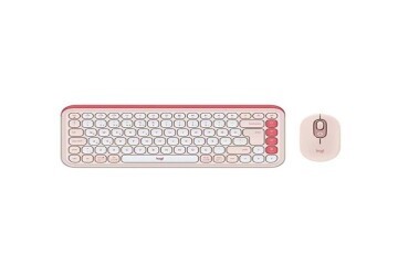Logitech Pop Icon Combo 920-013077 Pembe Kablosuz Klavye Mouse Seti