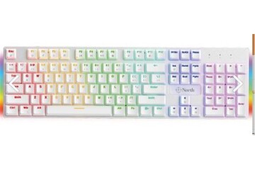 North Shield White Red Switch Türkçe Q RGB Beyaz Mekanik Gaming Klavye