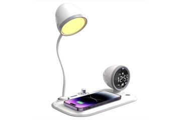 S-link SL-CW21 Beyaz Telefon Uyumlu Fast Şarj 15W Ayarlanabilir Led Işıklı  Masa Lambası