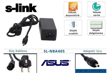 S-link sl-nba405 45w 19v 2.37a 3.0-1.1 Notebook Standart Adaptörü